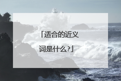 适合的近义词是什么?