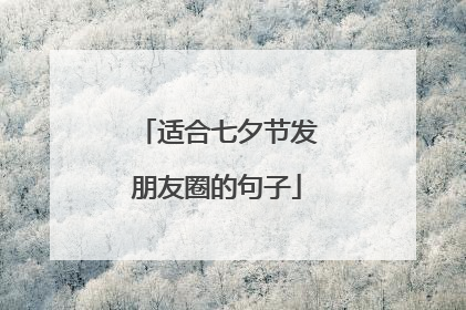 适合七夕节发朋友圈的句子