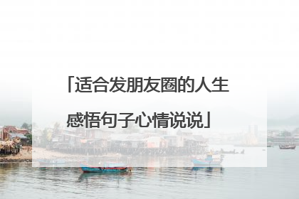 适合发朋友圈的人生感悟句子心情说说