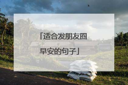 适合发朋友圈早安的句子