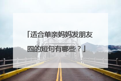 适合单亲妈妈发朋友圈的短句有哪些？