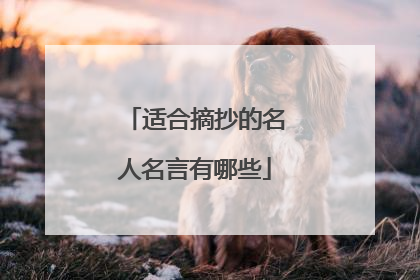 适合摘抄的名人名言有哪些