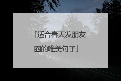 适合春天发朋友圈的唯美句子
