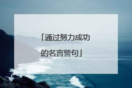 通过努力成功的名言警句