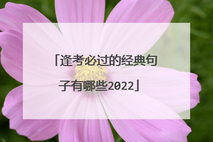 逢考必过的经典句子有哪些2022