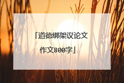 道德绑架议论文作文800字
