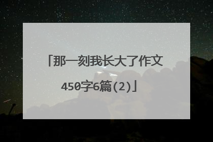 那一刻我长大了作文450字6篇(2)