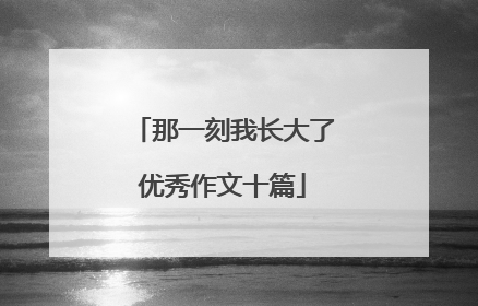 那一刻我长大了优秀作文十篇