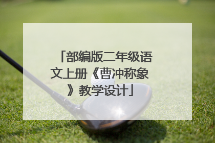 部编版二年级语文上册《曹冲称象》教学设计