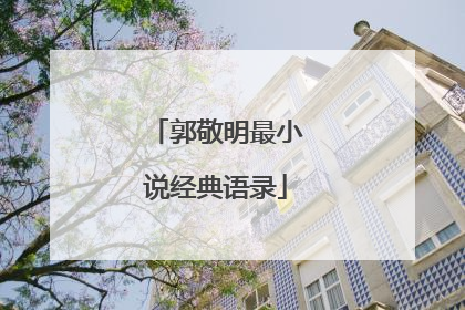 郭敬明最小说经典语录