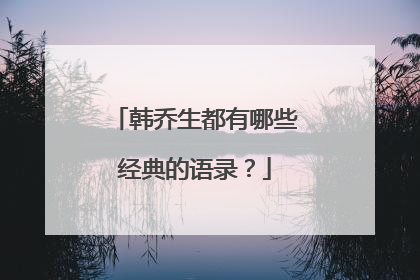 韩乔生都有哪些经典的语录？