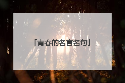 青春的名言名句
