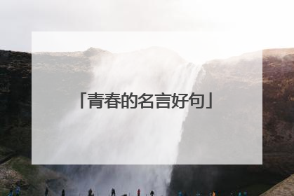 青春的名言好句