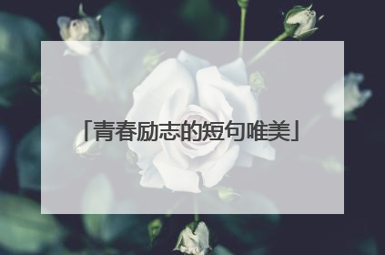 青春励志的短句唯美