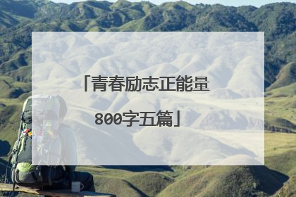 青春励志正能量800字五篇