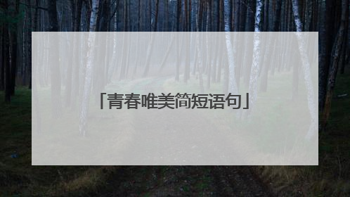 青春唯美简短语句
