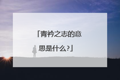 青衿之志的意思是什么?