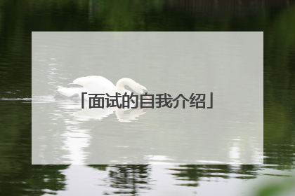 面试的自我介绍