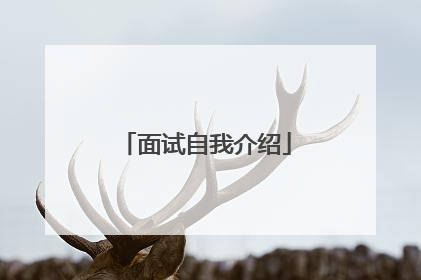 面试自我介绍