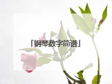 钢琴数字简谱