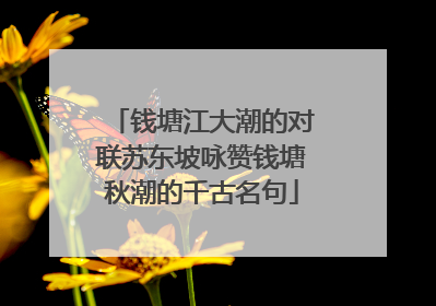 钱塘江大潮的对联苏东坡咏赞钱塘秋潮的千古名句