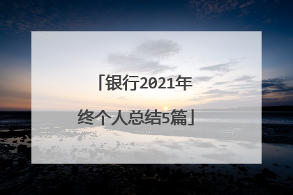 银行2021年终个人总结5篇