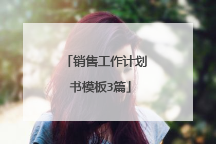 销售工作计划书模板3篇