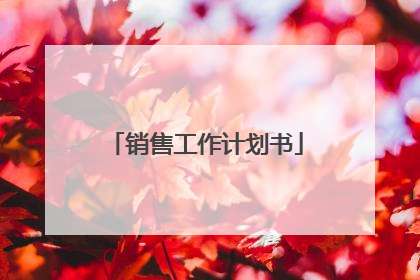 销售工作计划书