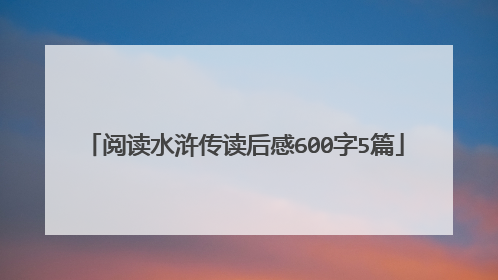阅读水浒传读后感600字5篇