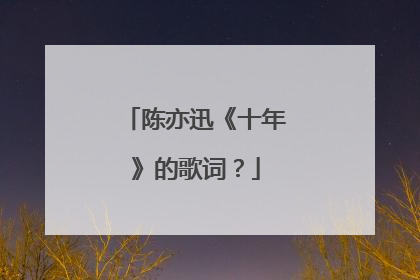 陈亦迅《十年》的歌词？