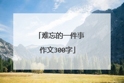 难忘的一件事作文300字
