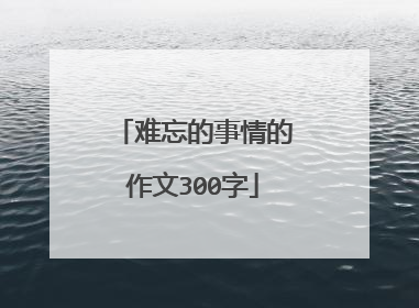 难忘的事情的作文300字