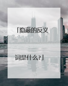 隐蔽的反义词是什么?