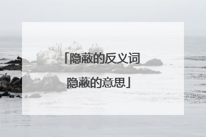 隐蔽的反义词 隐蔽的意思