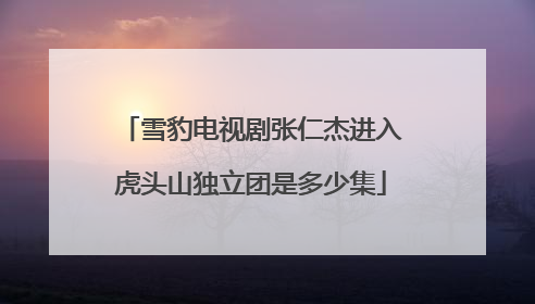 雪豹电视剧张仁杰进入虎头山独立团是多少集