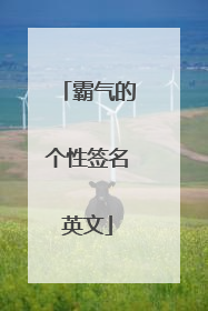 霸气的个性签名英文