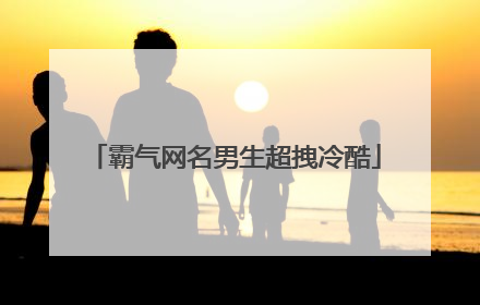 霸气网名男生超拽冷酷