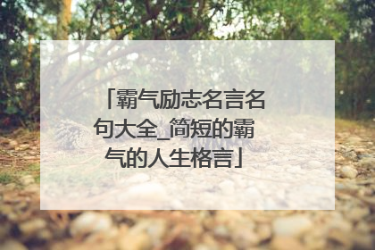 霸气励志名言名句大全_简短的霸气的人生格言