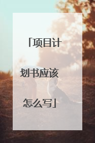 项目计划书应该怎么写