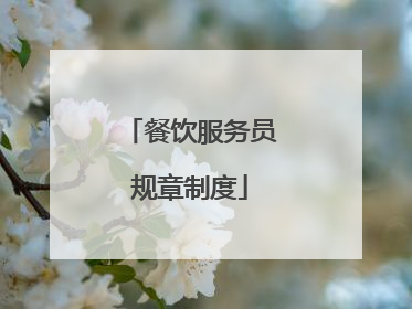 餐饮服务员规章制度