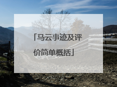 马云事迹及评价简单概括