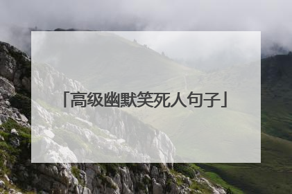 高级幽默笑死人句子