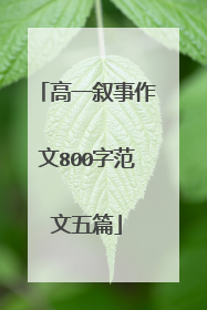 高一叙事作文800字范文五篇