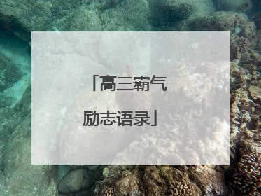 高三霸气励志语录