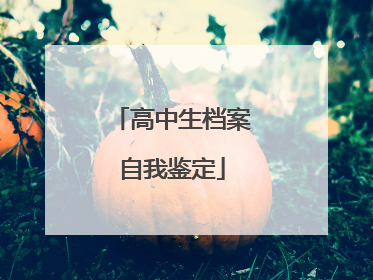 高中生档案自我鉴定