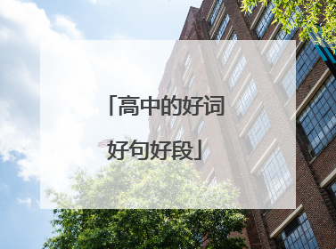 高中的好词好句好段