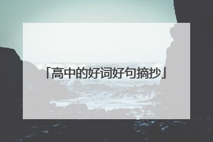 高中的好词好句摘抄