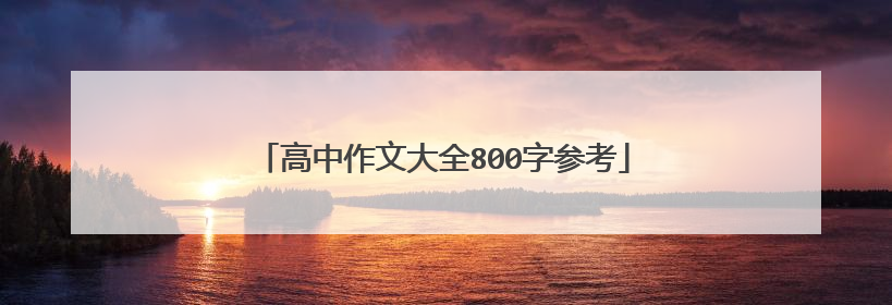 高中作文大全800字参考