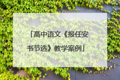 高中语文《报任安书节选》教学案例