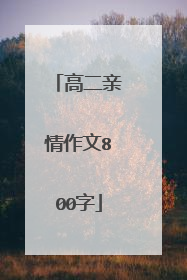 高二亲情作文800字